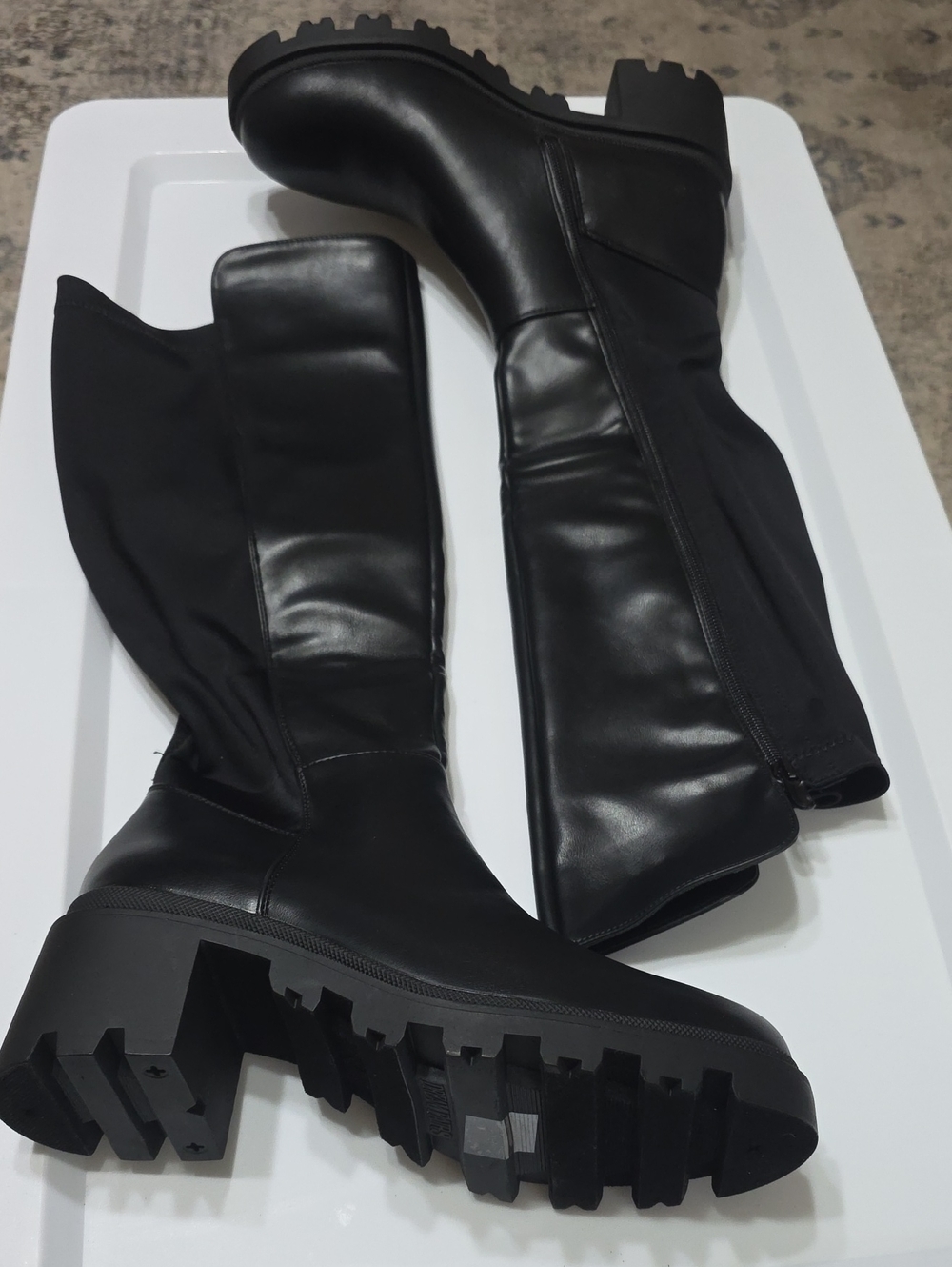 Dream Pairs Black Over-the-Knee Lug Sole Boots